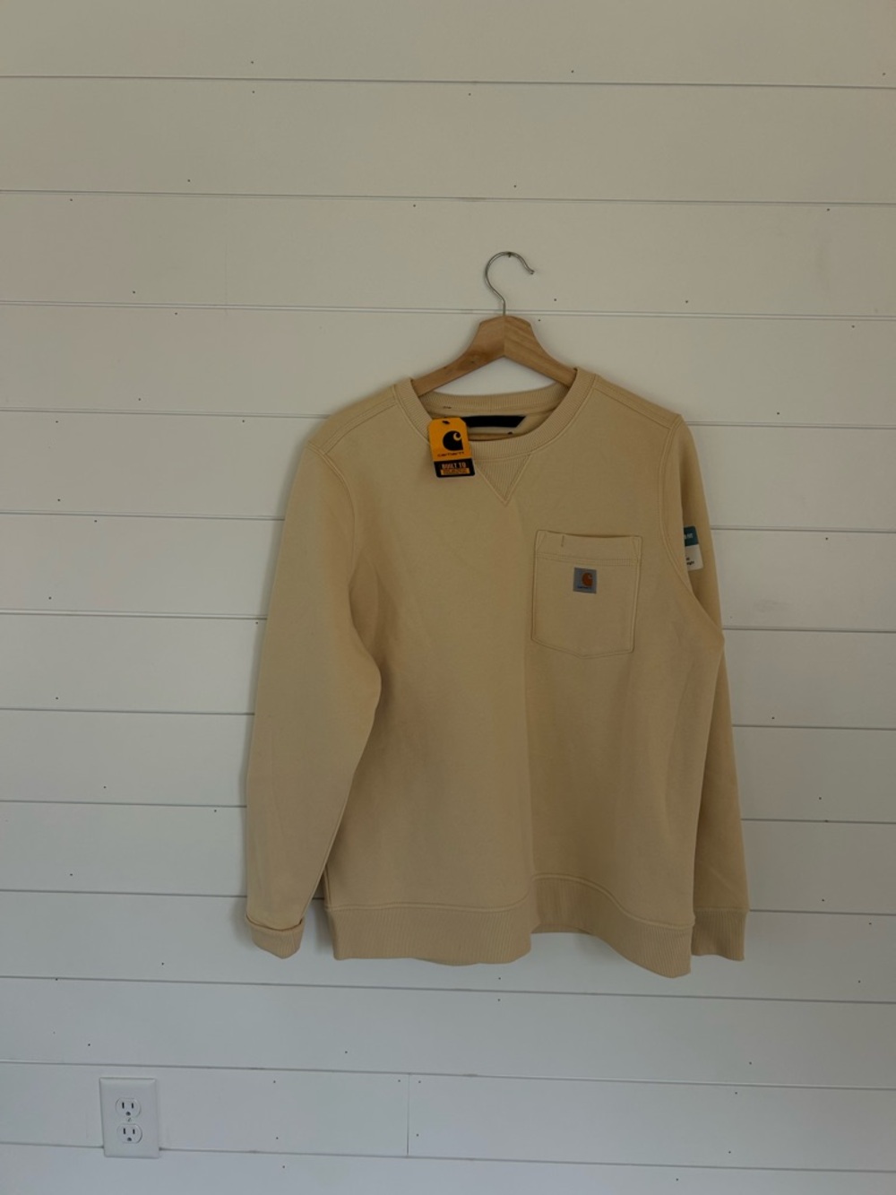Carhartt Cream Pocket Crewneck Sweatshirt - Picture 2 of 5